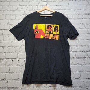 Disney Incredibles 2 Cotton‎ Graphic Print Black Tshirt Size XL